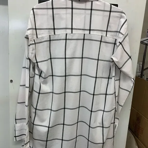 Abercrombie & Fitch blouse white grey checks small - Picture 7 of 8